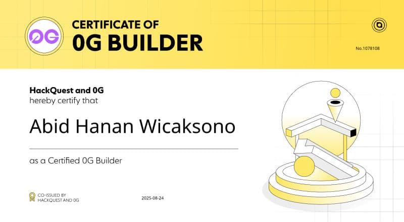 Certificate Certificate of 0G Builder
