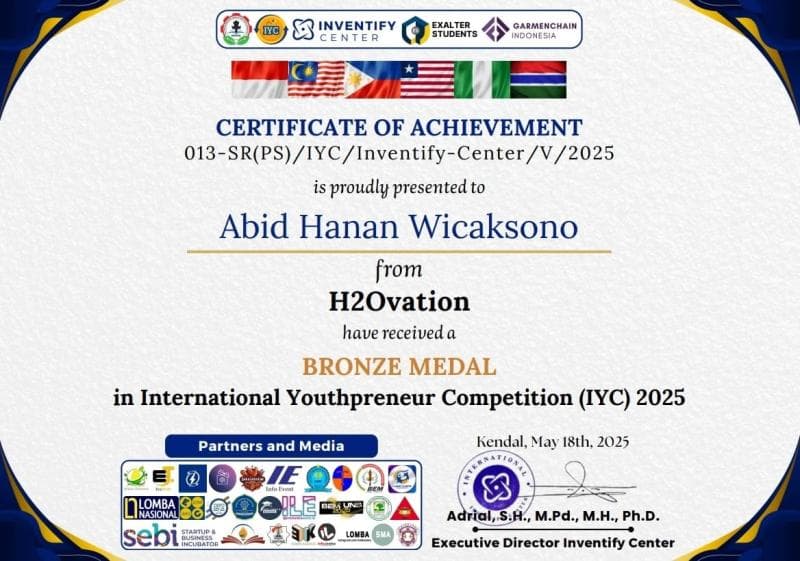 Certificate International Youthpreuner Competition
