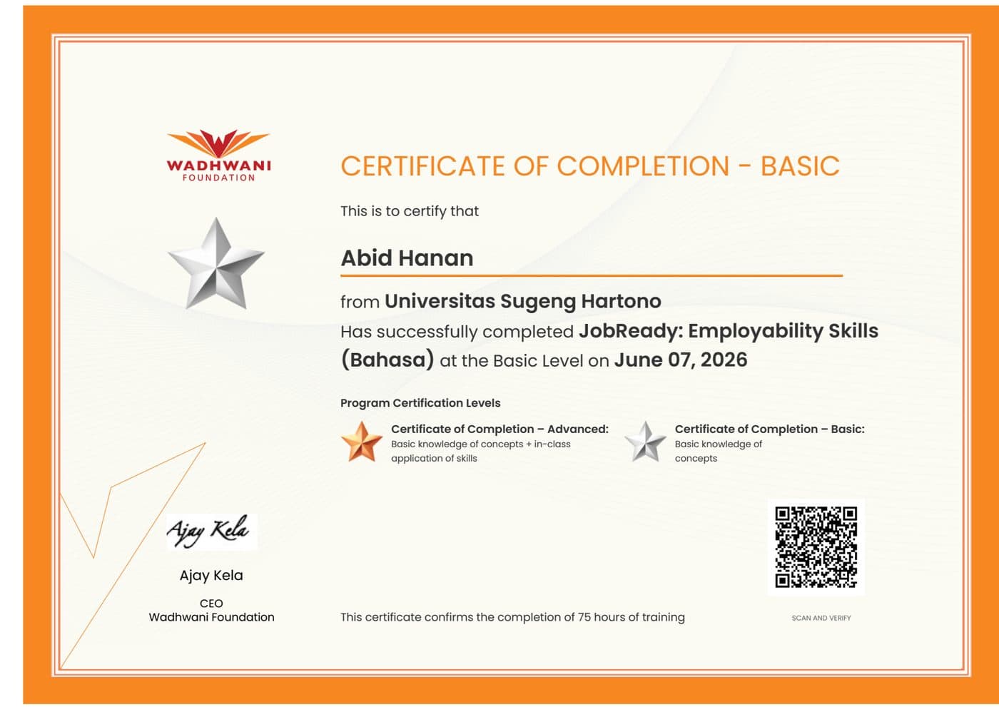Certificate JobReady: Employability Skills